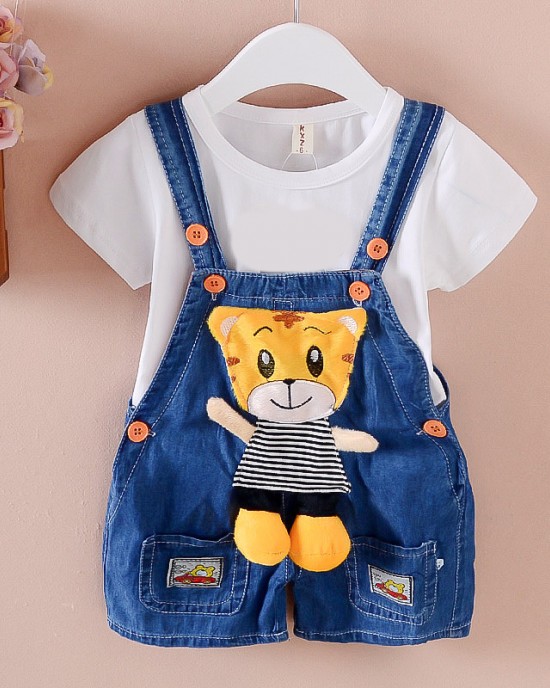 【12M-4Y】Kid Cartoon Denim Overalls(Only Overalls) - 9201