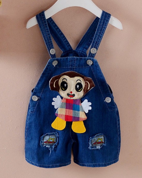 【12M-4Y】Kid Cartoon Denim Overalls(Only Overalls) - 9201