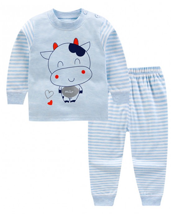 【9M-7Y】KIds Cartoon Printed Color Cotton Home Clothes