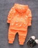 【12M-4Y】Children Clothes Girls 3-piece Rabbit Print Cotton Long-sleeved T-shirt and Pants Hoodie Coat Set - 34220