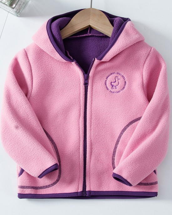 【2Y-13Y】Kids Casual Polar Fleece Hooded Jacket - 31116