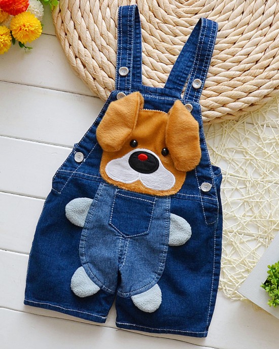 【12M-4Y】Kid Cartoon Denim Overalls(Only Overalls) - 9201