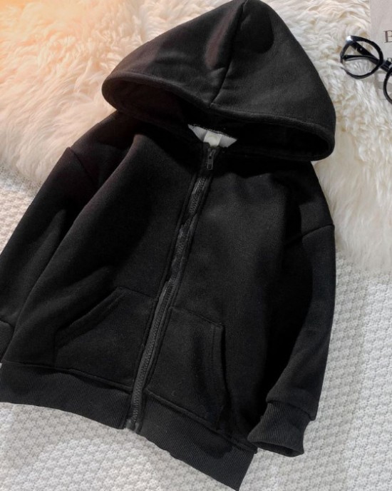 【18M-12Y】Kids Casual Thickened Fleece Hooded Sweatshirt