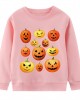 【2Y-9Y】Kids Casual Luminous Halloween Pumpkin Print Long Sleeve Sweatshirt