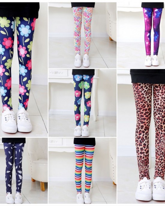 【12M-9Y】Girls Fashion Print Leggings