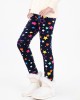 【3Y-12Y】Girls Stylish Leopard And Flowers And Cartoon Print Thickened Fleece Leggings