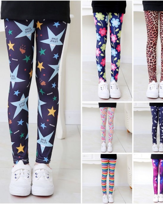 【12M-9Y】Girls Fashion Print Leggings