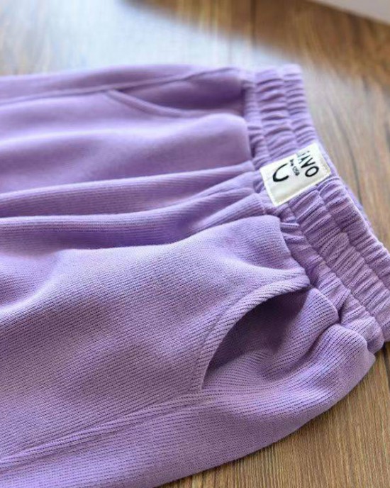 【18M-6Y】Kids Casual Solid Color Sweatpants Comfortable Pants