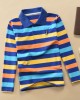 【18M-12Y】Boys Casual Striped Cotton Fabric Long Sleeve Polo Shirt