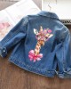 【18M-11Y】Girls Fashion Bow Giraffe Print Blue Denim Jacket - 3142