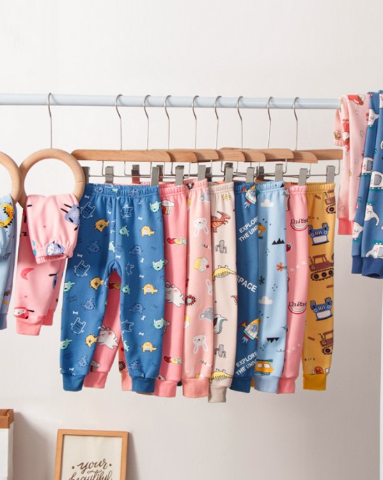 【18M-13Y】Kids Casual Cartoon Print Fleece Pants