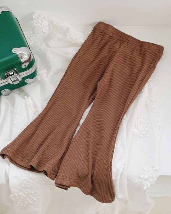 【18M-10Y】Girls Fashionable Solid Color Flared Pants