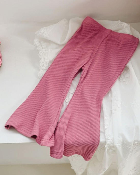 【18M-10Y】Girls Fashionable Solid Color Flared Pants