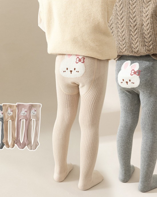 Girl Cute Cotton High Stretch Rabbit Jacquard Anti-pilling Tights