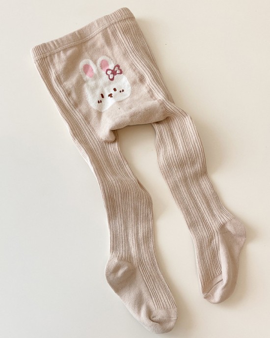 Girl Cute Cotton High Stretch Rabbit Jacquard Anti-pilling Tights