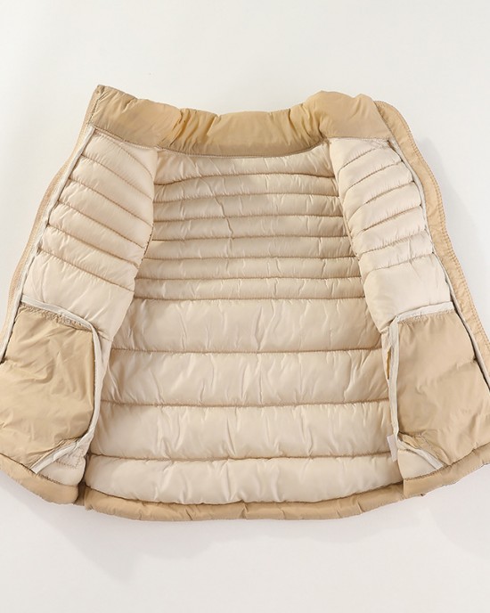 【3Y-10Y】Unisex Solid Color Quilted Cotton Keep Warm High Neck Vest Coat