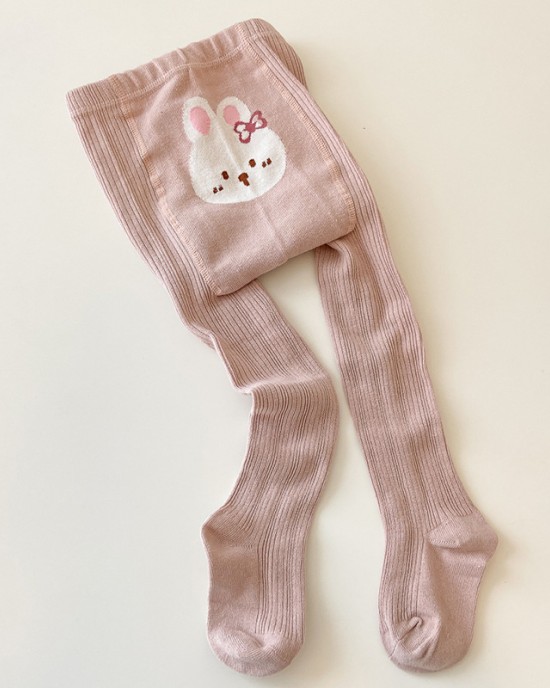 Girl Cute Cotton High Stretch Rabbit Jacquard Anti-pilling Tights