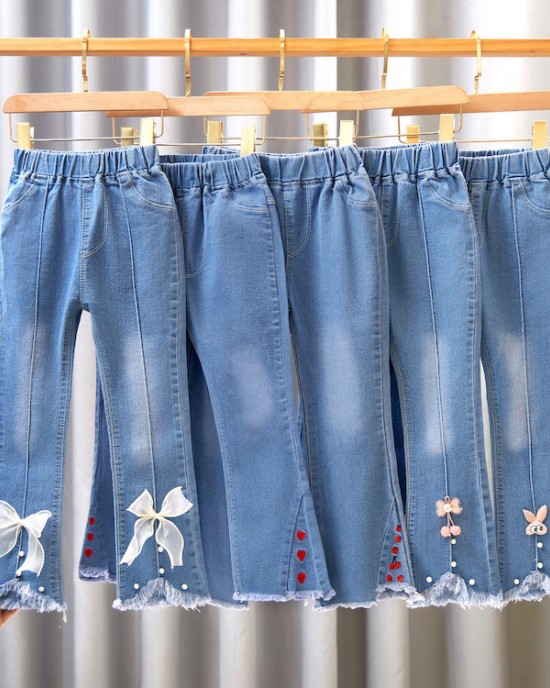 【2Y-9Y】Girl Fashion Blue Jeans