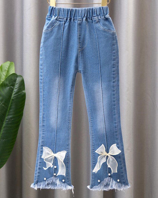 【2Y-9Y】Girl Fashion Blue Jeans