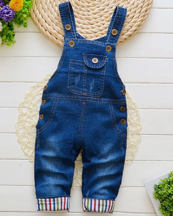 【9M-3Y】Unisex Kid Cartoon Denim Overalls