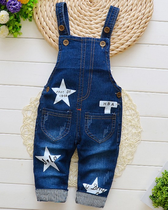 【9M-3Y】Unisex Kid Cartoon Denim Overalls