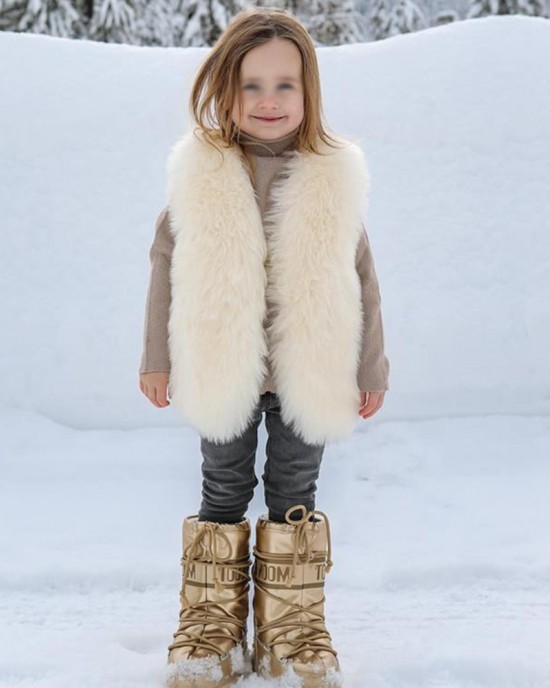 【12M-9Y】Girls Multicolor Thick Faux Fur Vest - 3180