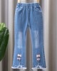 【2Y-9Y】Girl Fashion Blue Jeans