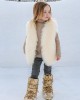 【12M-9Y】Girls Multicolor Thick Faux Fur Vest - 3180