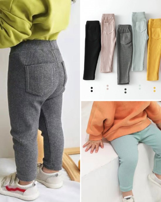 【12M-6Y】Girls Solid Color Comfortable Cotton Leggings